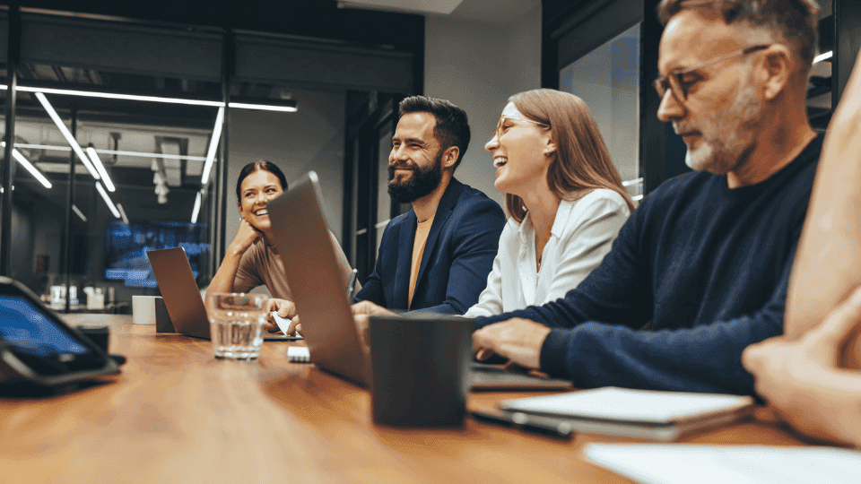 A meeting in an office