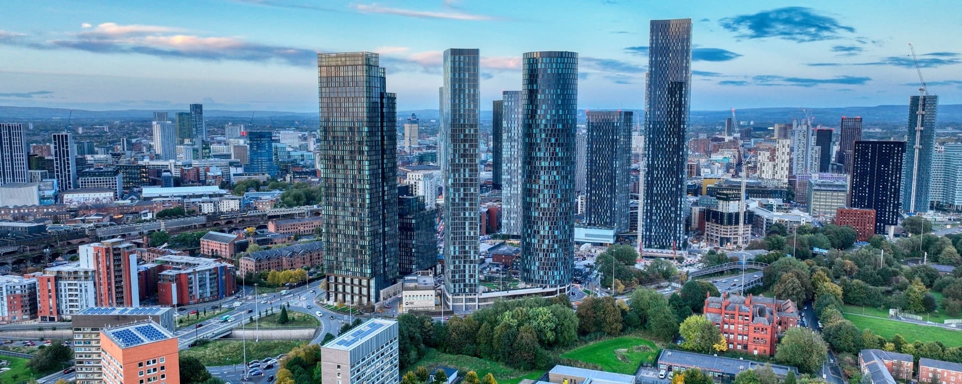 Spinningfields area in Manchester, England
