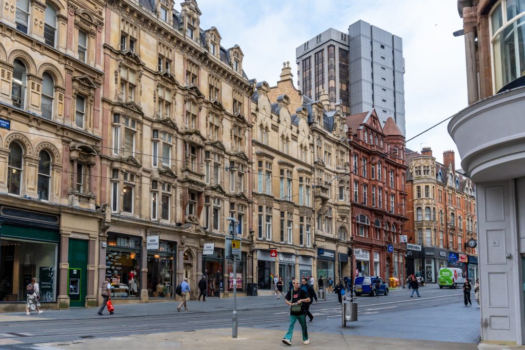 Shoppers in city centre of Birmingham